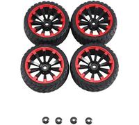 Giwnhvx 4Pcs 12mm Hex Wheel Rims & OD 2.59Inch Rubber Tires for RC 1/10 On-Road Touring Car Parts Accessories A