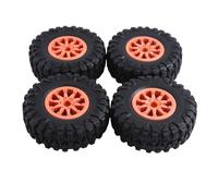 Giwnhvx 4PCS 2.2 Inch Nylon Plastic Beadlock Wheel 4.72In/120mm Tire with 12mm Combiner Hex for 1/10 RC Rock Crawler Replacement Accessories Orange