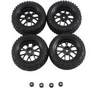 Giwnhvx 4Pcs 75mm Plastic Wheel Rim Rubber Tire Universal for All 1/10 RC On-Road Racing TT02 XV01 Spare Parts
