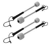 Giwnhvx 4Pcs Bass Drum Mallet Felt Percussion Mallets Timpani Sticks with Stainless Steel Handle,White