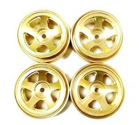 Giwnhvx 4PCS Brass 1.0 Beadlock Wheel Rim Wheel Hub Counterweight for Axial SCX24 1/24 RC Crawler Car Upgrades Replacement Accessories Yellow