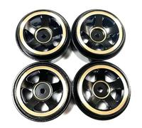 Giwnhvx 4PCS Brass 1.0 Beadlock Wheel Rim Wheel Hub Counterweight for Axial SCX24 1/24 RC Crawler Car Upgrades Replacement Accessories Black