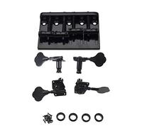 Giwnhvx 4Pcs Electric Bass Tuner Peg Guitar Open Gear Tuning Pegs Machine Heads with 4 String Hardtail Bass Guitar Bridge