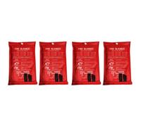 Giwnhvx 4PCS Emergency Fire Blanket, Fire Blanket, Fire Suppression Blanket for Kitchen, Grill, Fireplace (78.7Inch X 78.7Inch) Easy to Use