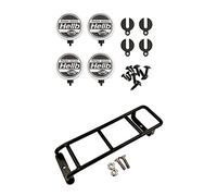 Giwnhvx 4Pcs RC Car Round LED Light Cover for 1:10 RC Car Axial SCX10 & 1x Metal Straight Ladder Mini Stairs