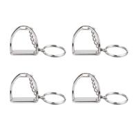 Giwnhvx 4Pcs Simple Elegant Design Western Stirrup Keychain Key Ring Hanger Tool for Men Women Equestrian Equine Horse Theme