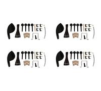 Giwnhvx 4X 4/4 Ebony Violin Parts Tailpiece Pegs Chinrest Maple Bridge Set