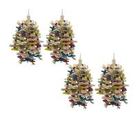 Giwnhvx 4X Large Parrot Chewing Toy - Bird Parrot Blocks Knots Tearing Toy Bird Cage Bite Toy for African Grey Macaws Cockatoos