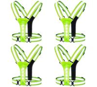 Giwnhvx 4X LED Reflective Running Vest,Adjustable Elastic Running Safety Gear LED Light Up Vest Perfect for Running,Walking