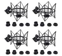 Giwnhvx 4X Microphone Shock Mount Adjustable Mount Recording Mic Stand Metal Bracket Pod Microphone Stand (Black)
