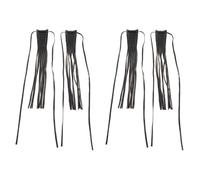 Giwnhvx 4X Motorcycle Black PU Leather Brake Lever Covers Biker Clutch Fringe Tassels for Cruiser Chopper Classic