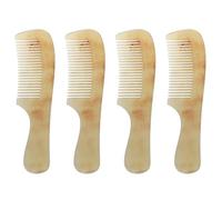 Giwnhvx 4X Professional Beauty Ox Horn Hair Comb Brush Spa Massage Salon