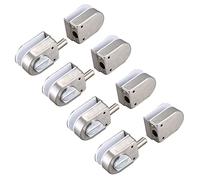 Giwnhvx 4X Stainless Steel,Glass Door Latches Lock/Bolt,138A,Without Drilling,for Double Glass Door, Frameless Glass Door