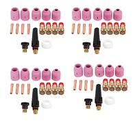 Giwnhvx 4X TIG Welding Torches Stubby Gas Lens Collets Alumina Nozzles Back Cap Kit for 17 18 26 Series 16Pcs