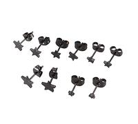 Giwnhvx 5 Pairs Stainless Steel Star Stud and Women,3 mm to 7 mm