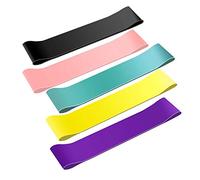 Giwnhvx 5 Pcs Resistance Loop Bands Latex Workout Bands with 5 Resistance Levels Skin-Friendly Exercise Bands with Carry Pouch