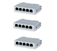 Giwnhvx 5 Port 10/100Mbps POE Extender 1 in 4 Out Network Switch Repeater Support IEEE802.3af/at/bt for PoE Switch NVR IPC 3Pcs