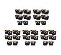 Giwnhvx 50 Pcs Gift Bag with Handle Paper Favor Bag Present Wrap Snack Bag with Bow Ribbon Present Favor Bags Black