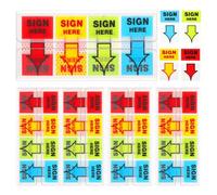 Giwnhvx 500pcs Sign Here Stickers,Labels Stickers Adhesive Sign Here Tabs Sign Post Here Flags for Home Office School (4 Colors)