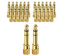 Giwnhvx 50Pcs 6.5MM 1/4inch Jack Plug Male to Female 3.5MM Socket Male to Feamle Audio Cable Adapter Stereo Pure Copper Plugs