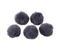 Giwnhvx 5Pcs 1.5cm Microphone Hair Sleeve Overlay Windshield Clip Conference Microphone Sleeve Camera Hair Cover, Grey