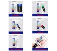 Giwnhvx 5Pcs Digital Battery Tester LCD Display AA/AAA/9V/1.5V Button Cell Battery Capacity Check Capacitance Diagnostic Tool, Easy Install B