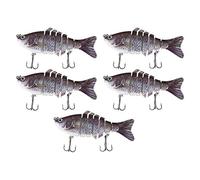 Giwnhvx 5Pcs Fishing Lures for Bass 7 Segment Multi Jointed Swimbaits Bass Lures Hard Googan Baits