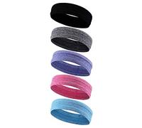Giwnhvx 5Pcs Yoga Running Sports Travel Sports Headband Women and Men Non-Slip Fitness Headband Anti-Sweat Band