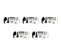 Giwnhvx 5X 4/4 Ebony Violin Parts Tailpiece Pegs Chinrest Maple Bridge Set