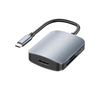 Giwnhvx 6 in 1 USB C Hub Type C 3.0 Adapter to -Compatible SD TF Card PD Fast Charger Splitter USB Docking Stations HUB