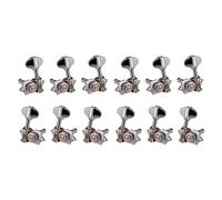 Giwnhvx 6L6R 12Pcs 1:18 Guitar String Tuning Pegs Tuner Machine Heads Knobs Tuning Keys for Acoustic or Electric Guitar Silver