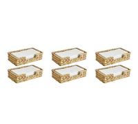 Giwnhvx 6PCS Bathroom Disposable Guest Towel Holder Long Seagrass Woven Rattan Wicker Table Hand Guest Towel Basket Tray,L