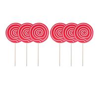 Giwnhvx 6Pcs Simulated Lollipop Prop Fake Lollipop Model Candy Ornament Wedding Festival Party Decoration,Red