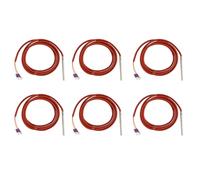Giwnhvx 6X PT100 RTD Temperature Sensor 6mmx80mm Class B 2M Silicone Gel Coated Wire Resistance Pt 100 Stainless Steel