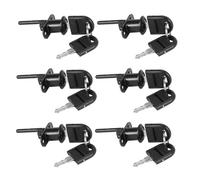 Giwnhvx 6X Zinc Alloy Computer Desk Cabinet Mailbox Drawer Cupboard Locker Cam Lock with Keys, Black