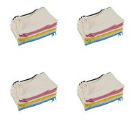 Giwnhvx 72 Pieces Canvas Makeup Bag Multipurpose Cosmetic Bag Travel Toiletry Pouch Pen Coin Bag Blank DIY Bag with Zipper