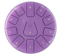 Giwnhvx 8 Inch Steel Tongue Drum, 11 Note Tambourine with Drumsticks and Finger Picks for Meditations Tambourine Instrument A