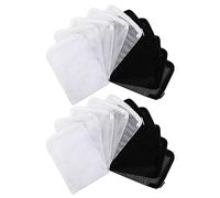 Giwnhvx 80 Pieces Aquarium Filter Bags Media Mesh Filter Bags with Zipper for Charcoal Pelletized Remove, White and Black
