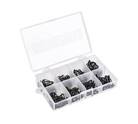 Giwnhvx 80Pcs Stainless Steel Ceramic Lure Wire Ring Guide Sea Fishing Guide Ring Black Multi-Size Sea Rod Guide Ring Set
