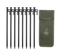 Giwnhvx 8PCS 30cm Outdoor Tent Pegs Ground Nails with Storage Bag Windproof Nails Camping Accessories Tent Fastening Black