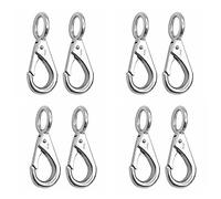 Giwnhvx 8Pcs Stainless Steel 316 Rigid Loaded Fixed Eye Spring Clip Snap Hook Carabiner Accessories for Boats
