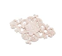 Giwnhvx 8X Lots Wood Carved Long Onlay Applique Unpainted Flower Walls Cabinets Door Decor Type:21x15cm