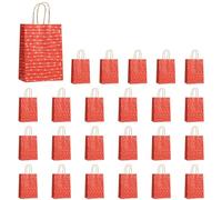 Giwnhvx A 24 Pcs Valentines Day Candy Bags with Handles Heart Love Paper Bags for Wedding and Valentine