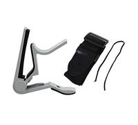 Giwnhvx Adjustable Guitar Strap Band Acoustic Electric 132 x 6cm Black & White-Handed Guitar Capo Clip Trigger with Quick Change
