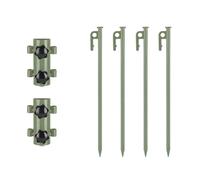 Giwnhvx Awning Canopy Pole Fixed Tube Ground Bracket Windproof Adjustable Support Rod with Ground Nails 6PCS -ArmyGreen