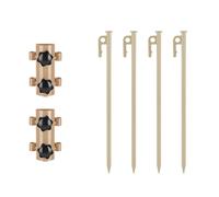 Giwnhvx Awning Canopy Pole Fixed Tube Ground Bracket Windproof Adjustable Tent Fixed Tube with Ground Nails 6PCS -Khaki