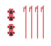 Giwnhvx Awning Canopy Pole Fixed Tube Ground Bracket Windproof Adjustable Tent Support Pole Tent Fixed Tube Support Rod with Ground Nails 6PCS -Red