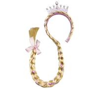 Giwnhvx B Princess Dress Up Wigs, Princess Long Braided Wig Headbands for Cosplay Princess Hairpiece Headdress Easy Install Pink