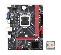Giwnhvx B85M VHL Desktop Motherboard +I3-3220 CPU LGA 1155 USB 3.0 SATA 3.0 Support Up to 16GB DDR3 1600MHz RAM Slots Easy Install