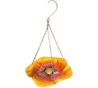 Giwnhvx Bird Bath Hanging Small Bird Feeder Metal Feeder Flower Tray Cute Bird Feeder Tray for Garden Decoration Gold-Brown